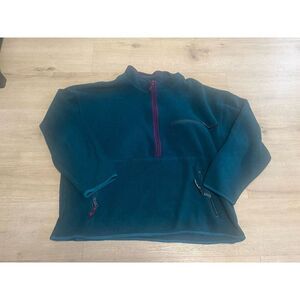 Eddie Bauer‎ Mens 1/2 Zip Outdoor Fleece Green Size XL USA Made Hiking